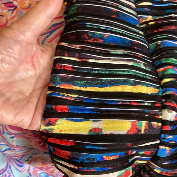 Multiples Blue and Red Blazer Lightweight Striped Design - Picture 4 of 9